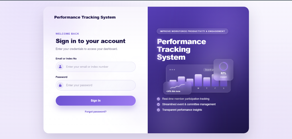 PTS – Performance Tracking & Project Management System